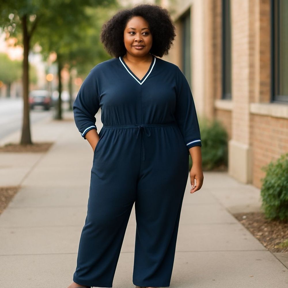 Ralph Lauren navy jumpsuit drawl string waist one piece nautical preppy size 14 - Picture 11 of 11